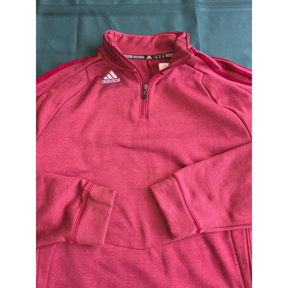 Adidas Climawarm Womens Quarter Zip Pullover Pink Heather Fleece Jacket Medium